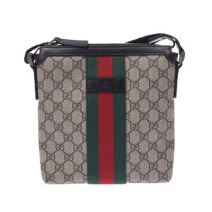 Gucci GG Supreme Sherry Messenger Bag Greige Canvas Shoulder
